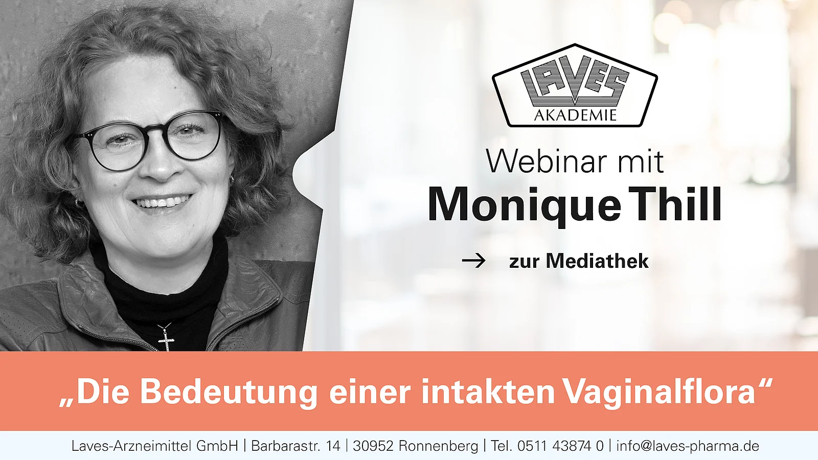 Anzeige: Monique Till, Hinweis zum Webinar "Die Bedeutung der intakten Vaginalflora"